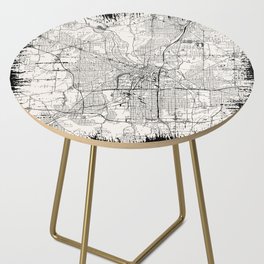 Akron, USA. City Map - Vintage Drawing Side Table