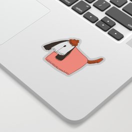 Cute dog and flowers Sticker