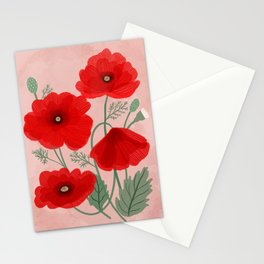 Summer Poppies Stationery Cards
