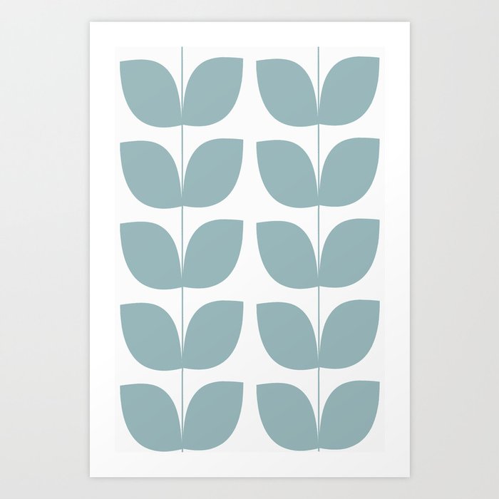 Mid Century Modern Leaves 01 Art Print