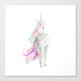 Watercolor Unicorn Canvas Print