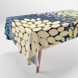 Modern Floral Yellow and Blue Art Tablecloth