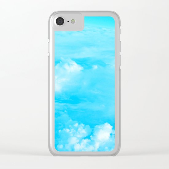 Aerial Turquoise Clouds Clear iPhone Case