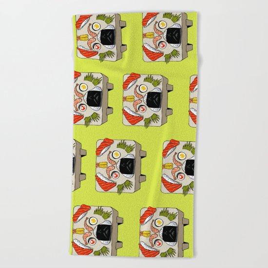 Pug Sushi Beach Towel