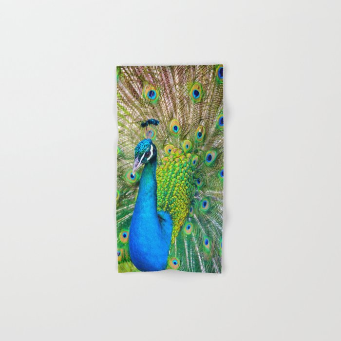 Peacock color online bath towels