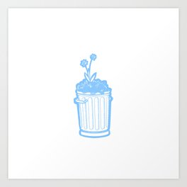 trash flower (blue vector) Art Print