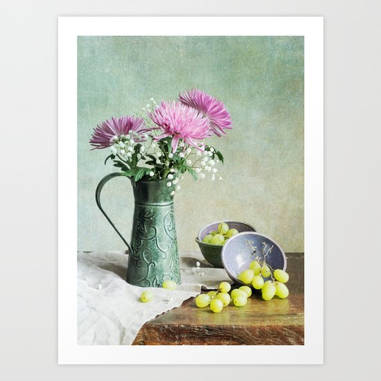 Pink Mums Art Print