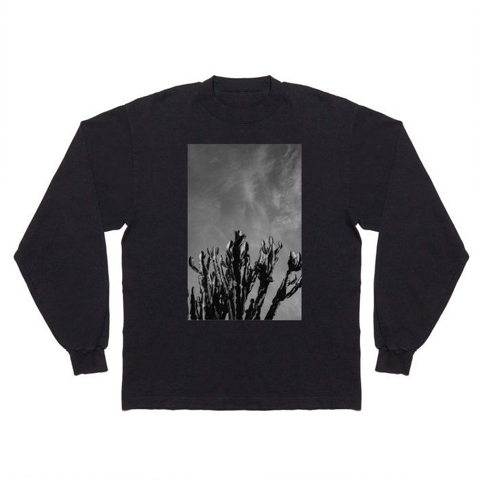 Monochrome Cactus Sky Long Sleeve T Shirt