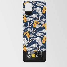 Japanese Clouds and Cranes No. 1 Navy Blue Android Card Case