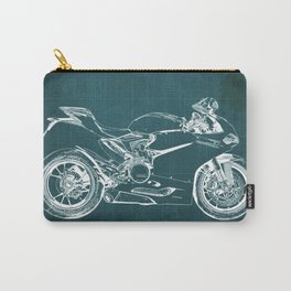 Blueprint Ducat Superbike 1299 Panigale 2015 GREEN Background Carry-All Pouch