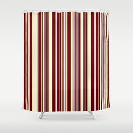 Burgundy Pinstripe Shower Curtain