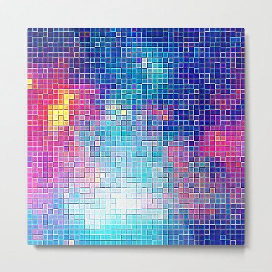 Colorful Abstract Pixels Metal Print