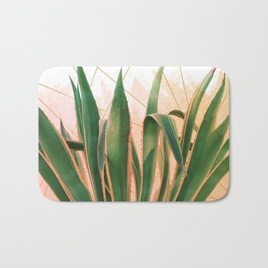 Cactus with geometric Bath Mat