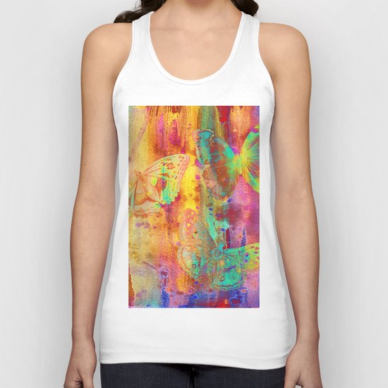 Colorful Butterfles Q Unisex Tank Top