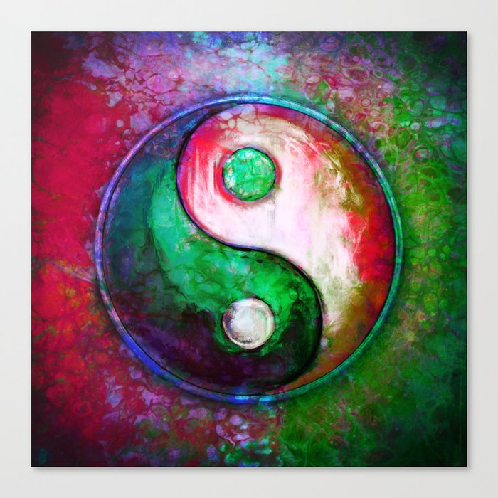 Yin Yang Colorful Painting Vii Canvas Print By Dirkczarnota