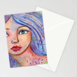 Girl in the flow Stationery Cards