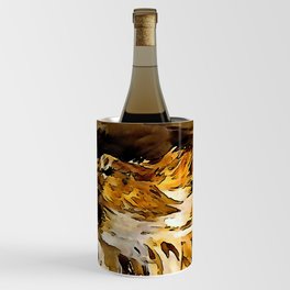 Portrait Of A Lion Acrylic Painting Wine Chiller