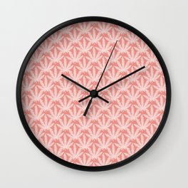 cannabis leaf print pink Wall Clock