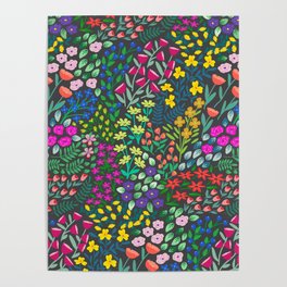 Flower market floral pattern Poster