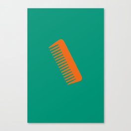 Minimal, everyday essential toiletries illustrated - Hair Comb Canvas Print