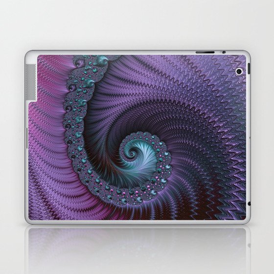 Fantastic Fractal Fantasies Purple And Teal Laptop & iPad Skin