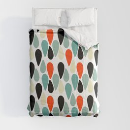 Mid Century Modern Abstract Droplets Shapes Pattern Comforter