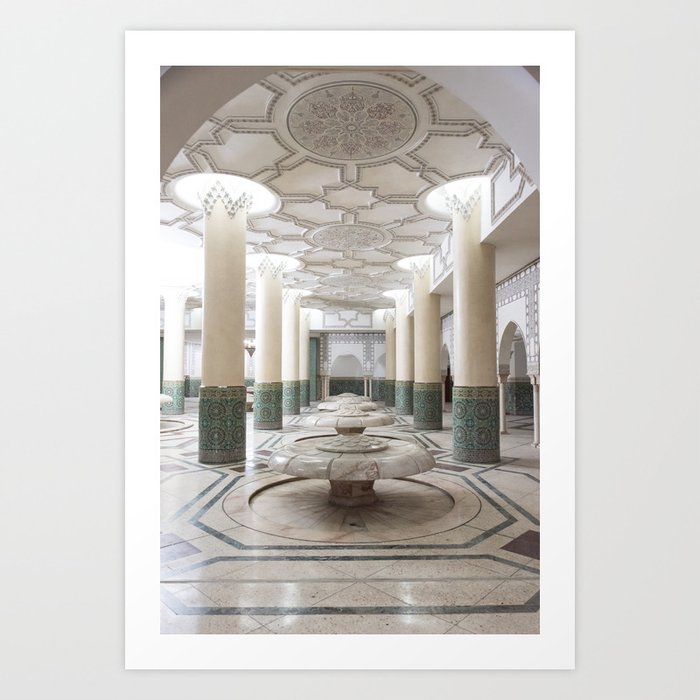 Hall of Ablution - Hassan II Mosque Interior - Casablanca, Morocco Art Print