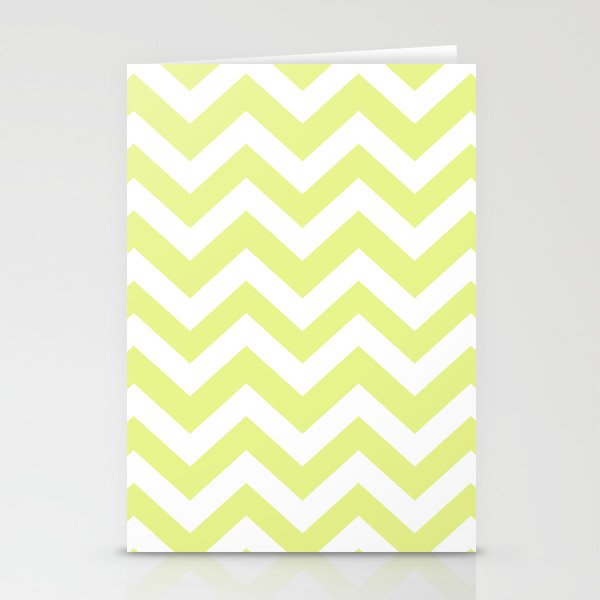 Key lime - green color - Zigzag Chevron Pattern Stationery Cards