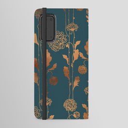 Art Deco Copper Flowers  Android Wallet Case