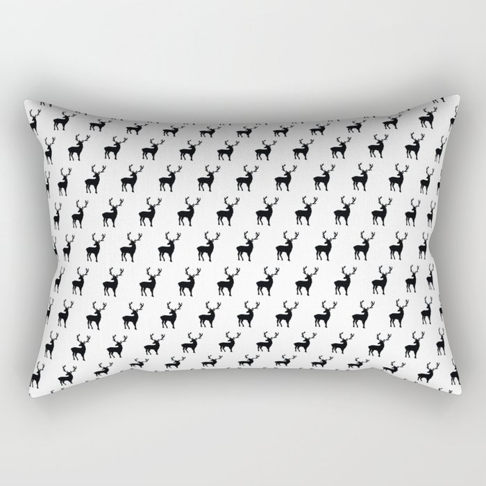Black and white scandinavian deers Rectangular Pillow