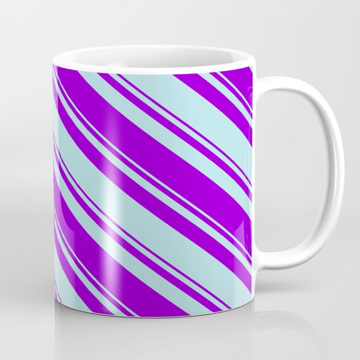 Dark Violet & Powder Blue Colored Lined/Striped Pattern Coffee Mug