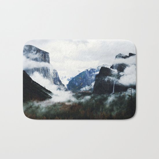 Cloudy Forest Great Outdoors Mountains Photography Bath Mat