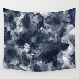 Abstract Navy Watercolor Wall Tapestry