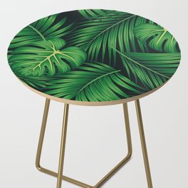 Tropical leaf illustration Side Table