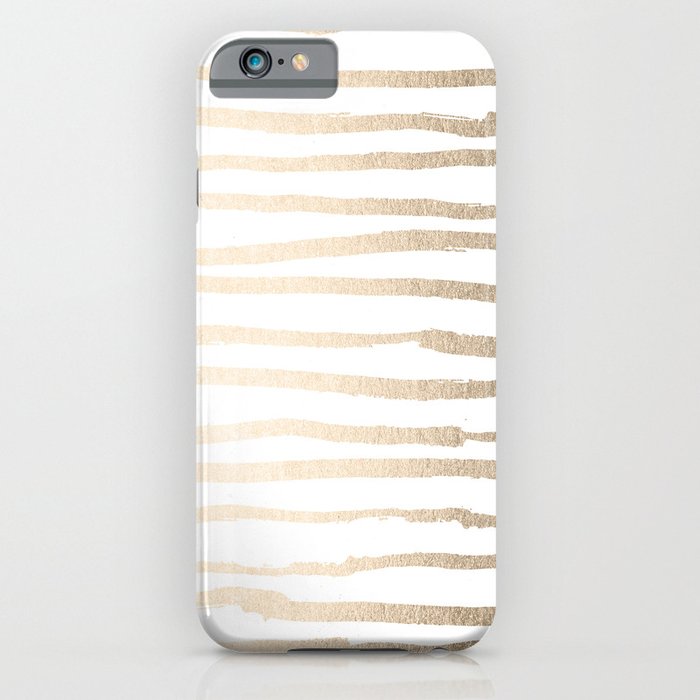 White Gold Sands Painted Lines iPhone Case