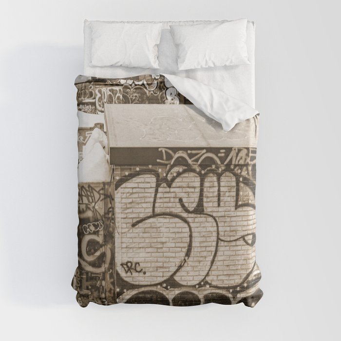 NYC Sepia | Street Photography Duvet Cover