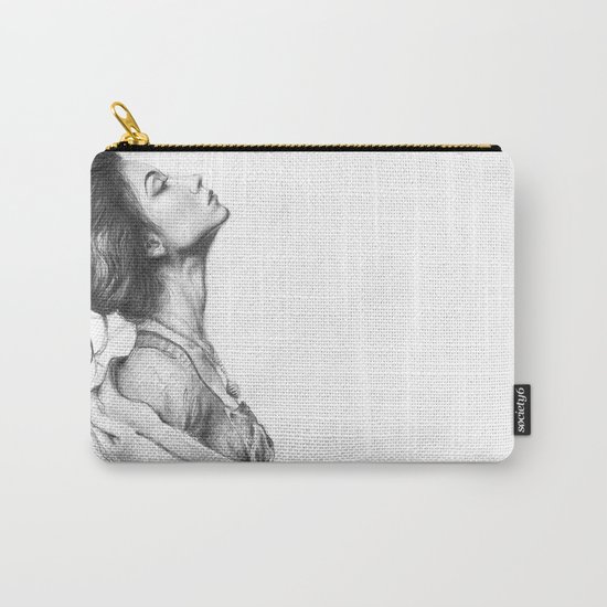 Pretty Lady Pencil Portrait Fashion Art Carry-All Pouch