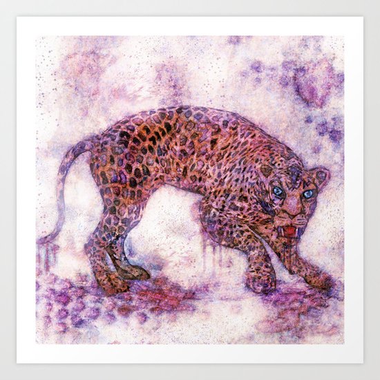 leopard splash ! Art Print