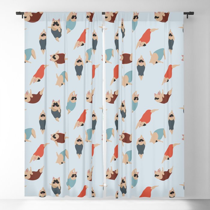 Frenchie Swimmer Blackout Curtain