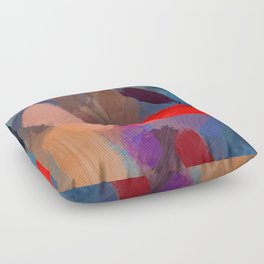 abstract splatter brush stroke painting texture background in red blue brown Floor Pillow