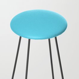 Easter Egg Blue bright light pastel solid color modern abstract pattern  Counter Stool