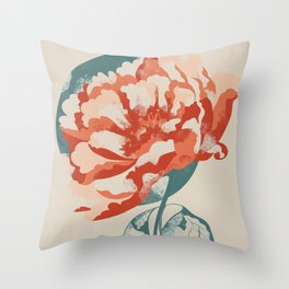 Japan flower portrait lady  Throw Pillow