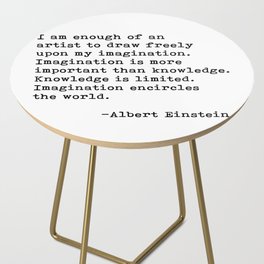 Albert Einstein Quote 08 Side Table