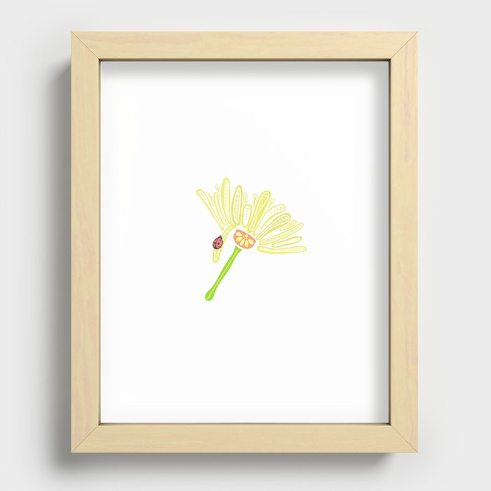 Ladybug on a Daisy Flower Recessed Framed Print