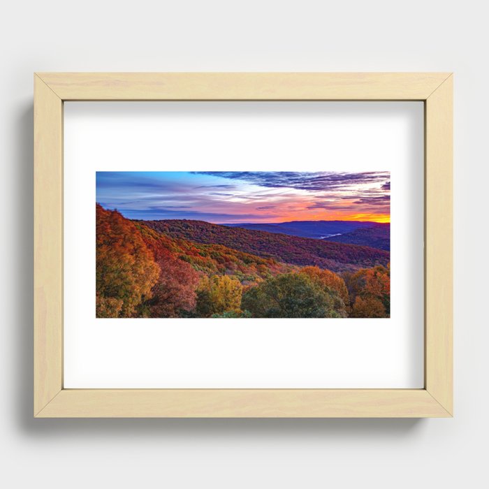 Artist Point Boston Mountain Landscape Panorama At The Peak Of Autumn Recessed Framed Print