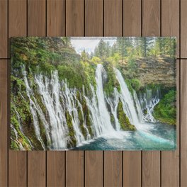 Burney Falls Spring Northern California Waterfall Landscape Outdoor Rug