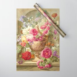 Pieter van Loo "Vase with flowers" (II) Wrapping Paper