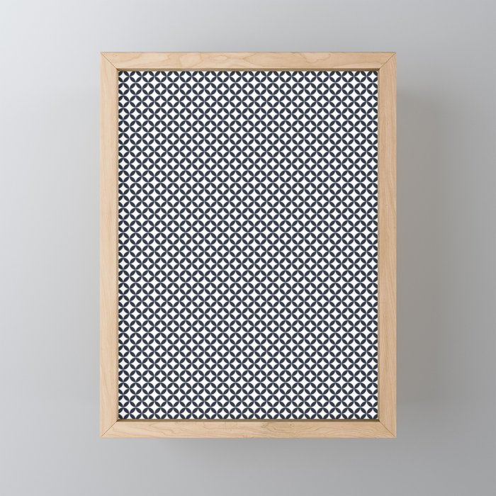Geometric Circles_Navy Framed Mini Art Print