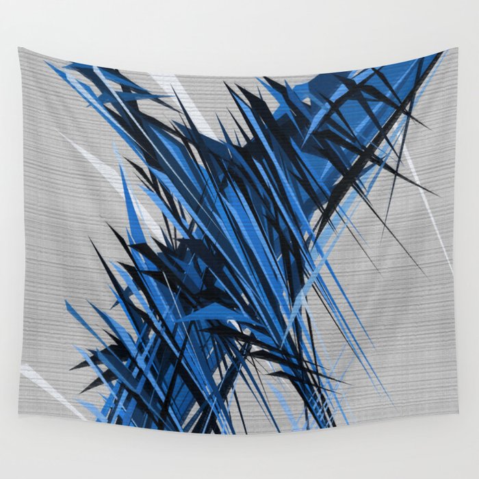 Blue Black and Grey Scratchy Background. Wall Tapestry