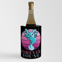Retro Young Axolotl Fish Cartoon Cute Axolotl Wine Chiller